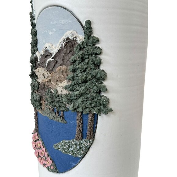 Vintage 3D Sculpture Snow and Mountain Table Lamp Rare Find 26" Tall - Picture 15 of 16